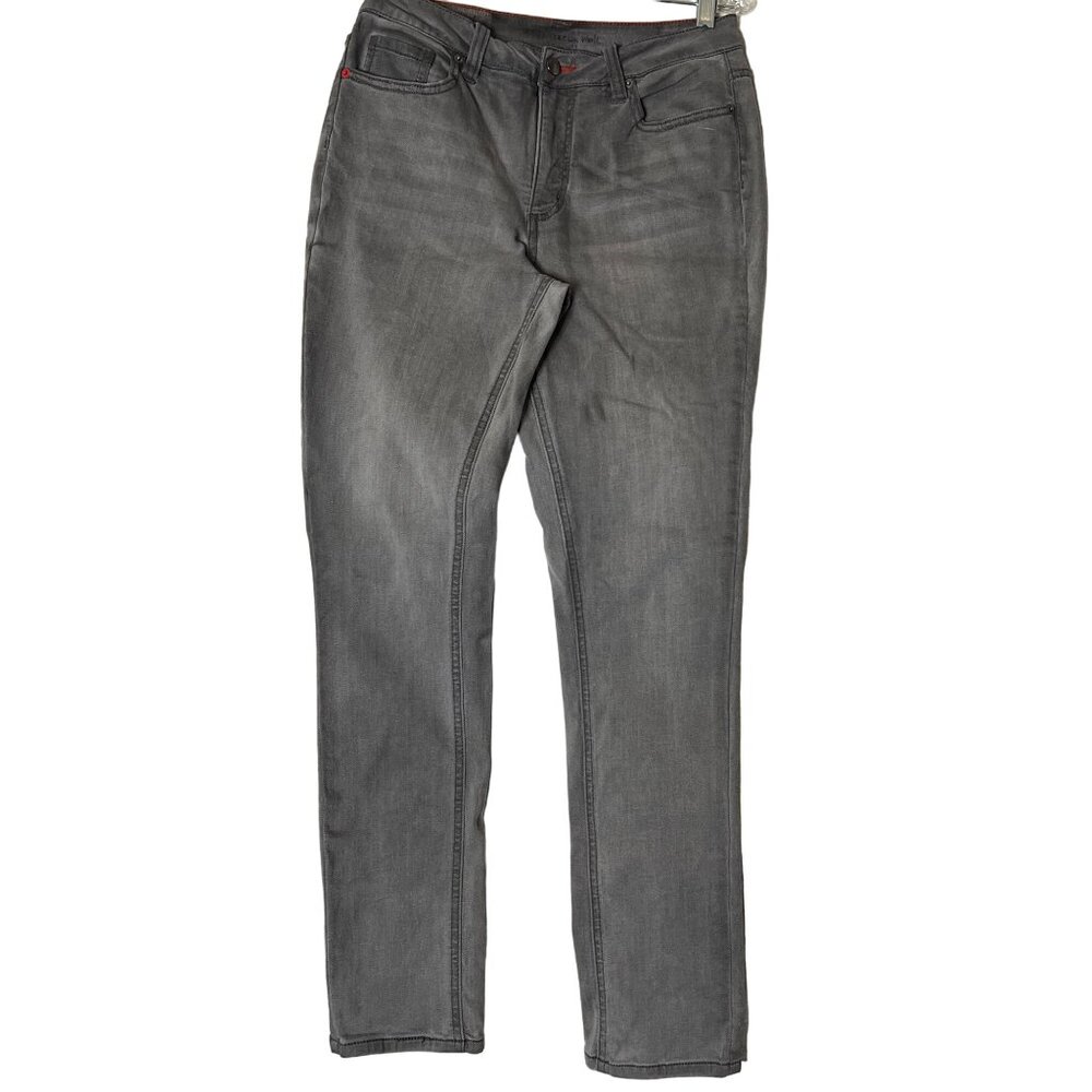 Peace Love World Women's Grey Straight Leg Jeans Size US-4 Cotton Blend Goth